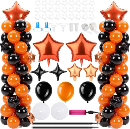 Gejoy 110 Pcs Orange Black Balloons Column Stand Kit Adjustable Tower Stand by Gejoy