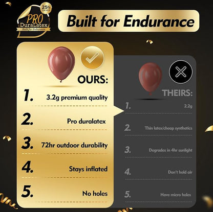 Pro Duralatex Dark Brown Extra-Thick Balloons 120 Pack 10 inch | Boho Neutral - Image 5