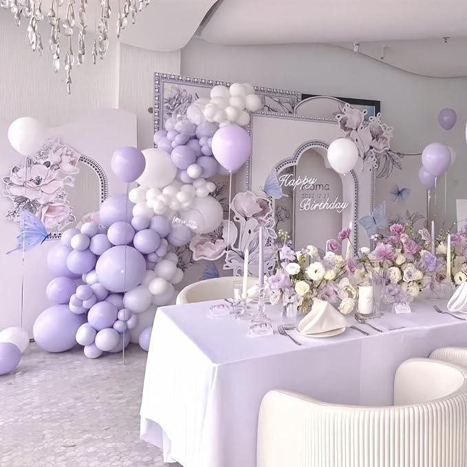 412pcs Pastel Purple Balloon Garland Arch Kit 18 12 10 5 Inch Different Sizes - Image 5