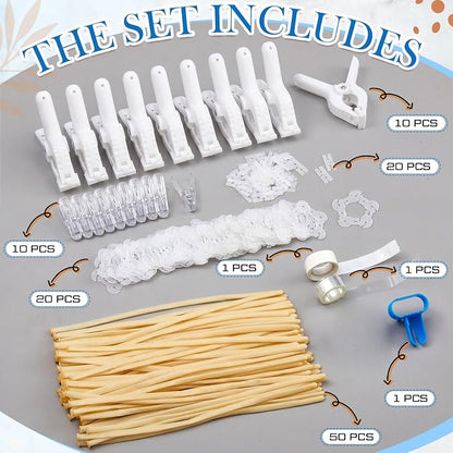 108 Pcs Balloon Arch Kit, 10 White 4 Inch Clips, 50 White 260 Balloons | - Image 2