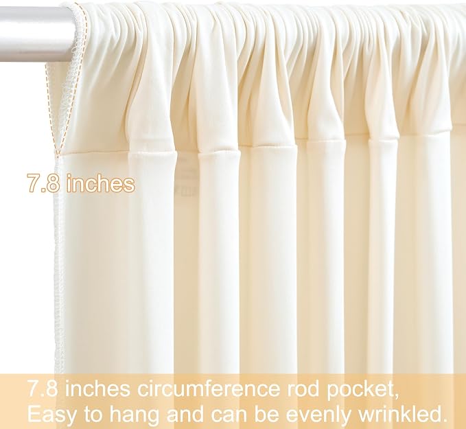 6 Panels Champagne Backdrop Curtains - Image 8