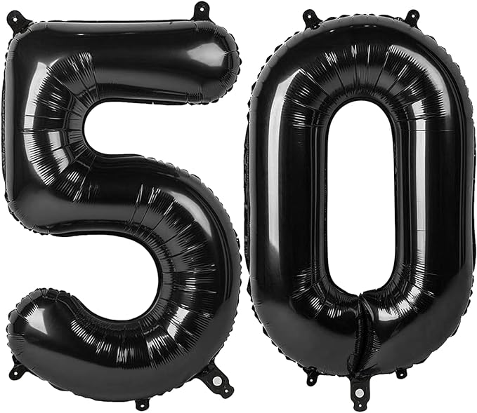 50 Balloon Number 40 Inch Black Balloons by Mluchee