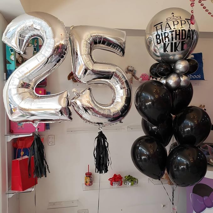 40 Inch Silver 27 Balloons Giant Number 27 Balloons Silver 27 Birthday Balloons - Image 4