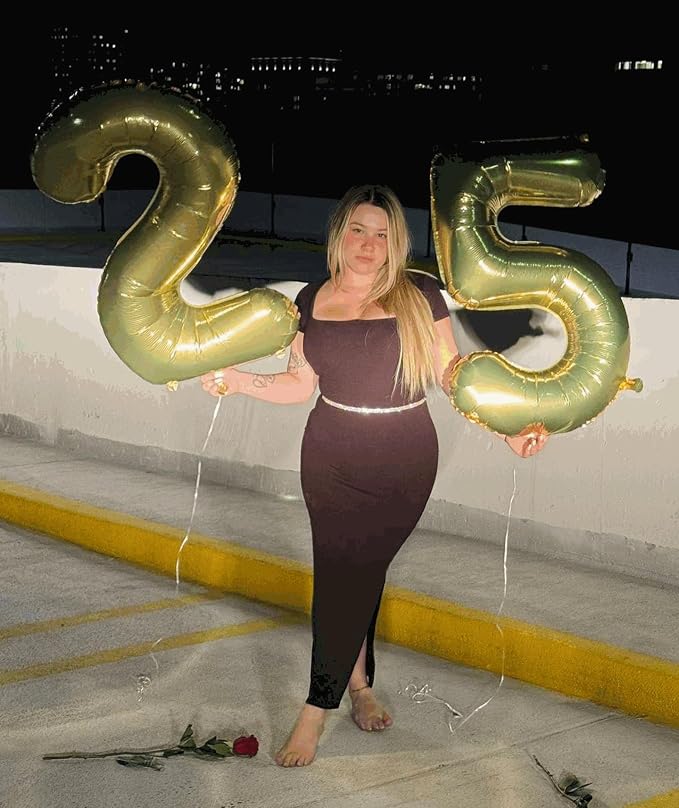13 Balloon - Champagne Gold Birthday Number Balloons, 40 Inch Decorations | - Image 7