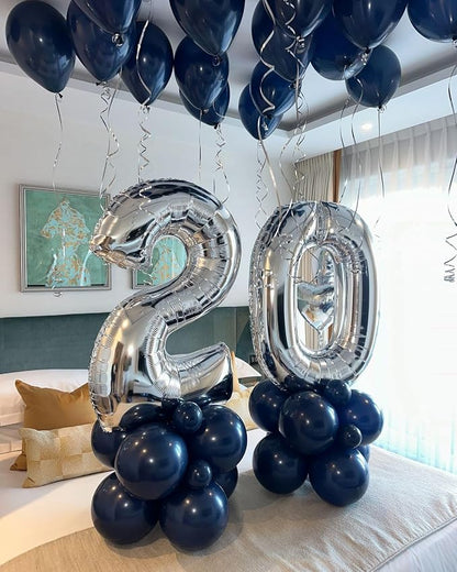 Number Balloons 40 Inch Silver 4 Balloon - Image 3
