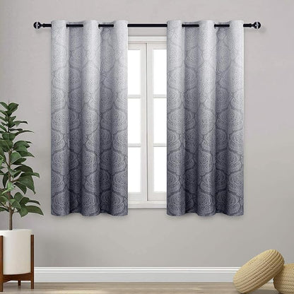 DWCN Grey Ombre Short Curtains for Kitchen by DWCN