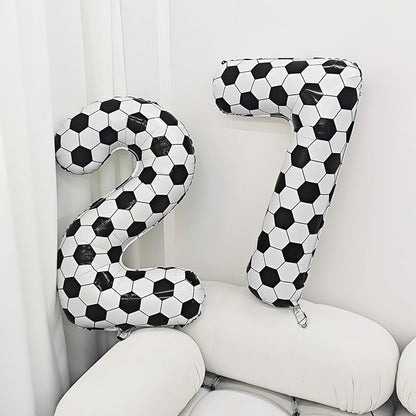 Black White Soccer Number 3 Balloon 3nd Birthday Decoration 40in 3 Balloon | - Image 4