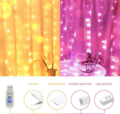 Color Changing Curtain Lights, 200 Led 6.5ft x 6.5ft Hanging String Lights - Image 5