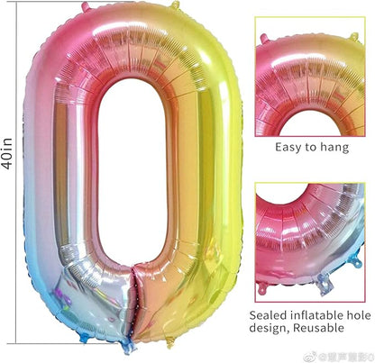 40 Inch Number Balloons 0-9 Rainbow Gradient Large Number 11 Balloons, Digital - Image 3