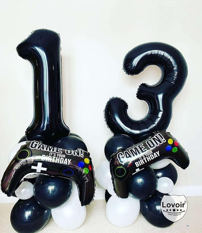 Black 13 Number Balloons, 40 Inch Giant Number 13 Balloons Foil Mylar Helium - Image 3