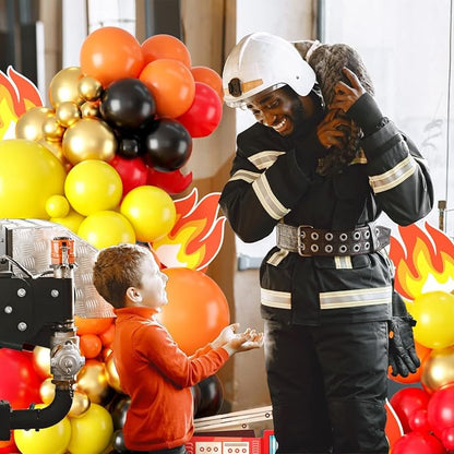 Red Yellow Black Balloon Arch, Fire Truck Balloon Garland - Image 6