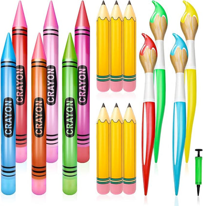 SAYAYA 16 Pcs Large Inflatable Pencil Balloons Set Jumbo Inflatable Crayons by SAYAYA