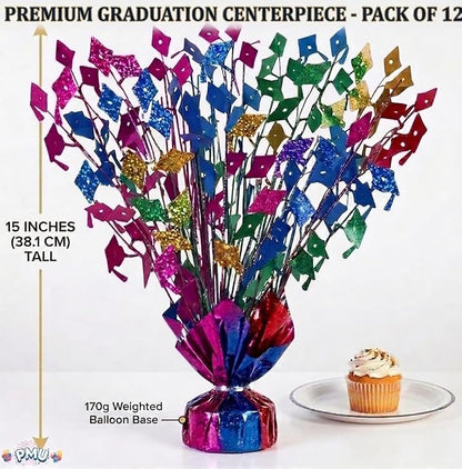 PMU 12 Pcs Multicolor Graduation Balloon Weights, Graduation Centerpieces - Image 2