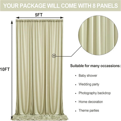 40 ft x 10 ft Wrinkle Free Light Green Backdrop Curtain - Image 6