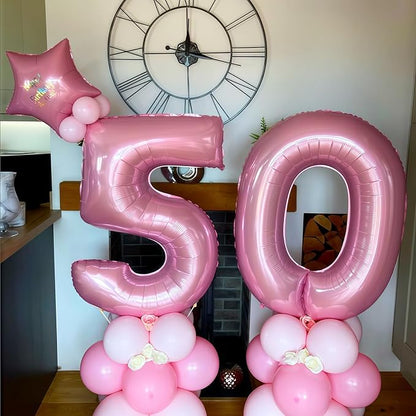 Pastel Pink 4 Balloon Number, 40 Inch Light Pink 4 Balloons Large Helium Foil - Image 7