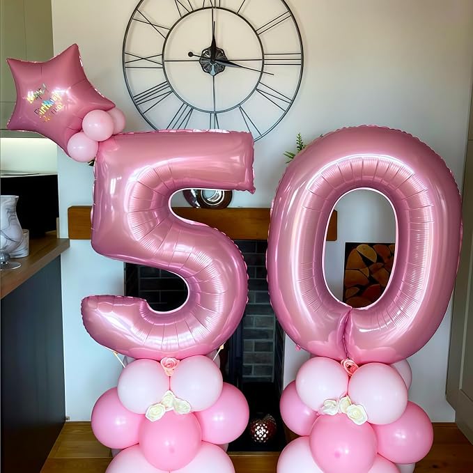 Pastel Pink 12 Balloon Number, 40 Inch Light Pink 12 Balloons Large Helium Foil - Image 7