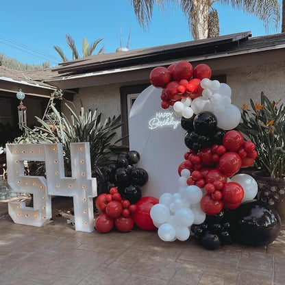 Red and Black White Balloon Arch Kit, Different Size Balloons - Image 5