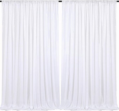 White Sequin Backdrop Curtains 2 Pcs 5ftx8ft Sparkle Backdrop Drapes | Glitter by B-COOL