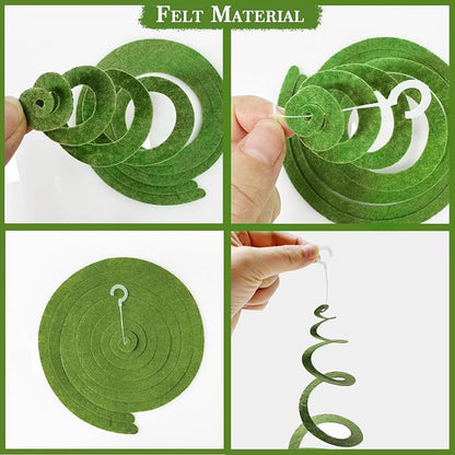 36Pcs Olive Green Hanging Swirl Decorations Ombre Sage Green Felt Swirl - Image 4