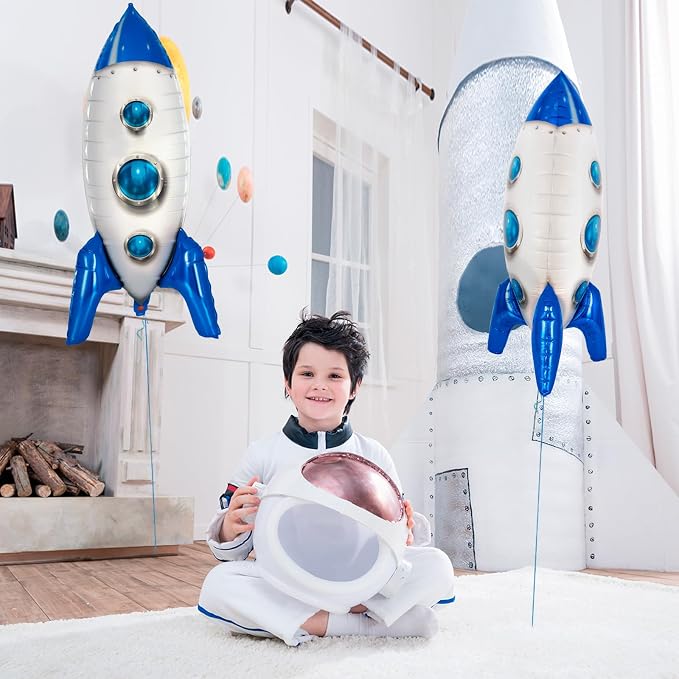 2 Pcs Large Blue Rocket Balloons - Image 3