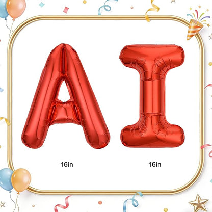 4Pcs Red Lobster & AI Letter Foil Balloons Set, Cartoon Seafood Balloons - Image 3