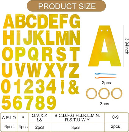 BEISHIDA Double-sided Gold 116PCS A-Z DIY Letter Custom Banner Party Decor | - Image 3