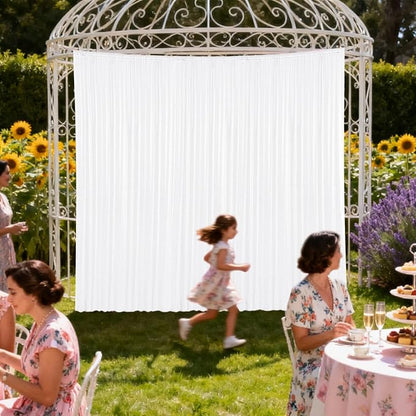2×8FT-6PCS White Sequin Backdrop Curtains Panels, Photography Backdrop Glitter - Image 4