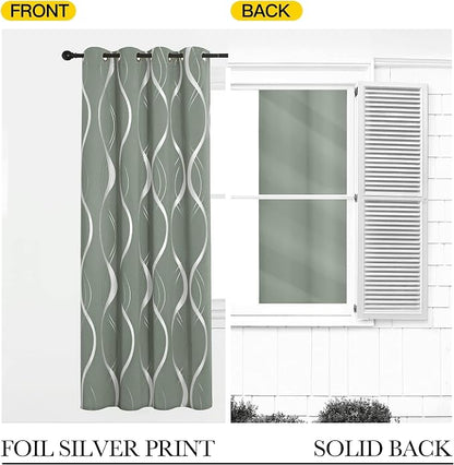 NICETOWN Greyish Green Curtain Panels - Image 8
