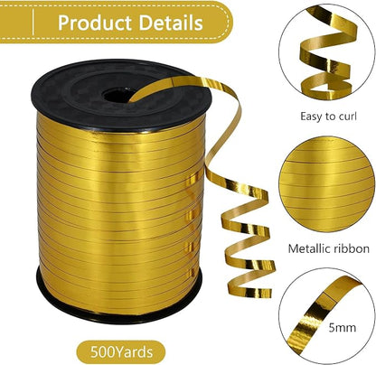 500 Yards Gold Shiny Metallic Curling Ribbon - Image 2