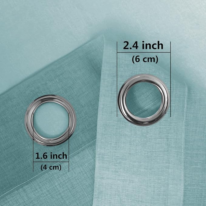 DWCN Ombre Faux Linen Extra Long Sheer Curtains - Image 3