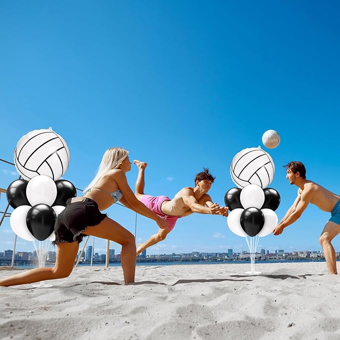 Sumind 2 Set Volleyball Table Centerpiece Balloon Stand Kit Foil Balloons - Image 6
