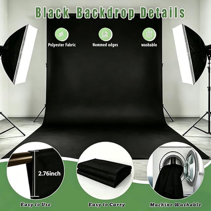 Black Photography Backdrop for Photoshoot, Fabric 10x20ft | Versatile Studio - Image 6