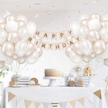 60pcs Double Stuffed Pearl Balloons 12inch, Pearl White Balloons - Image 7