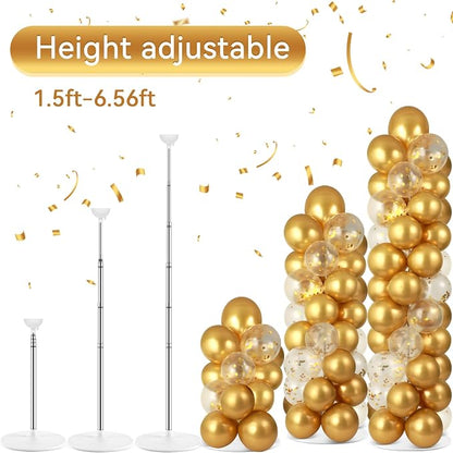2 Sets Metallic Gold Balloon Column Stand Kit - Image 4