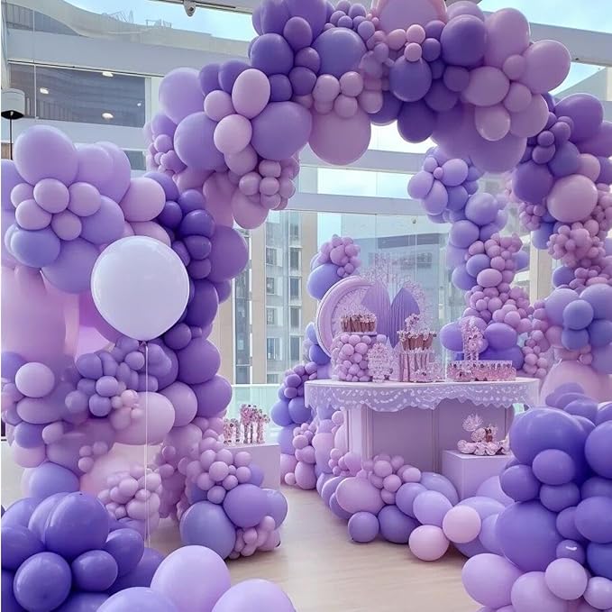 412pcs Pastel Purple Balloon Garland Arch Kit 18 12 10 5 Inch Different Sizes - Image 4