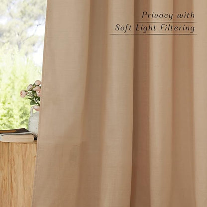 NICETOWN Flax Camel Linen Curtains - Image 5