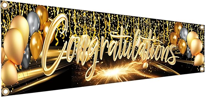 Congratulations Banner 6x1.3FT by SeasonsFriends