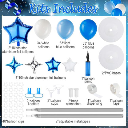 Gejoy 110 Pcs Blue White Balloons Column Stand Kit Adjustable Tower Stand from - Image 2