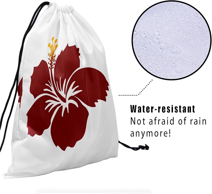 Hibiscus Flower Drawstring Grip Bags - Image 4