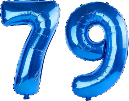 40 Inch Number 79 Balloons for 79th Birthday Party Decorations, 0-100 Dark Blue by FOBELEC