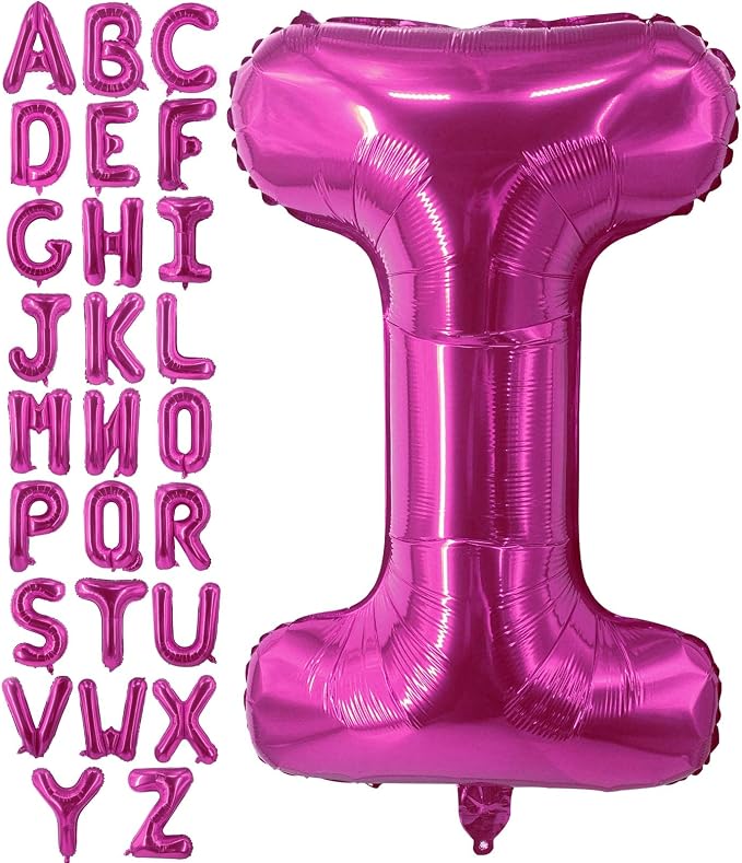 Lovoir 40 Inch Large Hot Pink Letter I Balloons Big Size Jumbo Mylar Foil by Lovoir