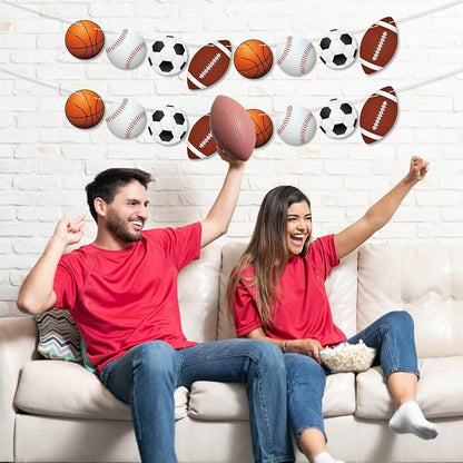 2 Pcs Sports Party Decorations Sport Party Banner Basketball Football Soccer - Image 7