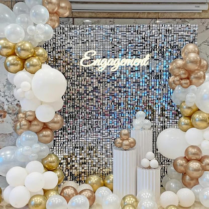 White and Gold Balloon Garland Arch Kit - Image 5