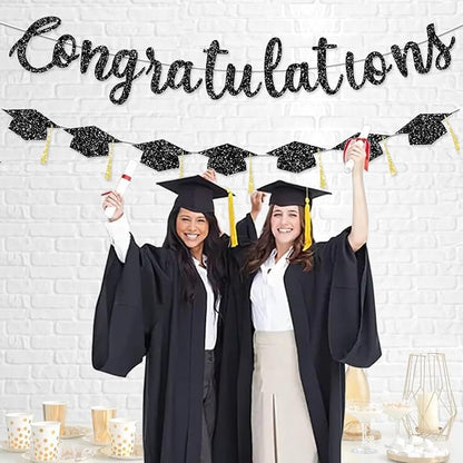 Pre Strung Congratulations Decorations Banner Graduation Class of 2026 Black - Image 4
