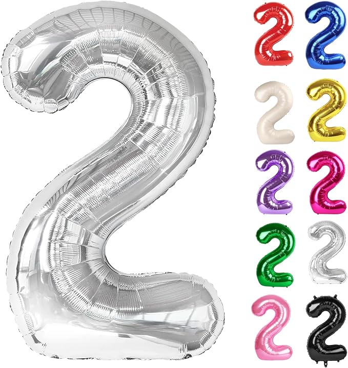 Sliver Number 2 Balloon 40 Inch by IWERP
