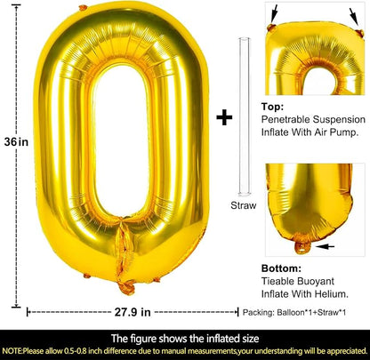 Lovoir 40 Inch Large Gold Letter O Balloons Big Size Jumbo Mylar Foil Helium - Image 2