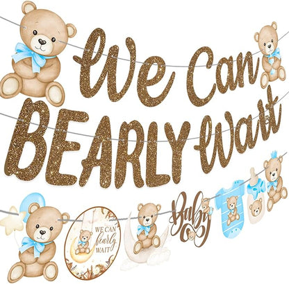 CANDY CHEF We Can Bearly Wait Banners Bear Baby Shower Banner Teddy Bear Baby by CANDY+CHEF