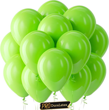 Pro Duralatex Lime Green Extra-Thick Balloons 100 Pack 12 inch | Light Green by Bezente