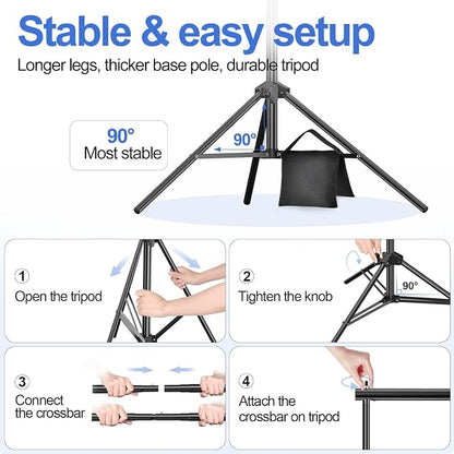 EMART Backdrop Stand 10x7ft Photo Studio Adjustable Background Stand Support kit - Image 4
