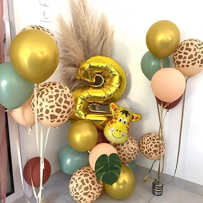 Giraffe Print Balloons Set, 12 Inch Safari Animal Deer Print Latex Balloons - Image 7